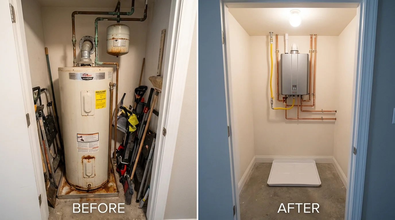 Tank water heater versus wall-mounted tankless unit comparison for Mars, PA homeowners