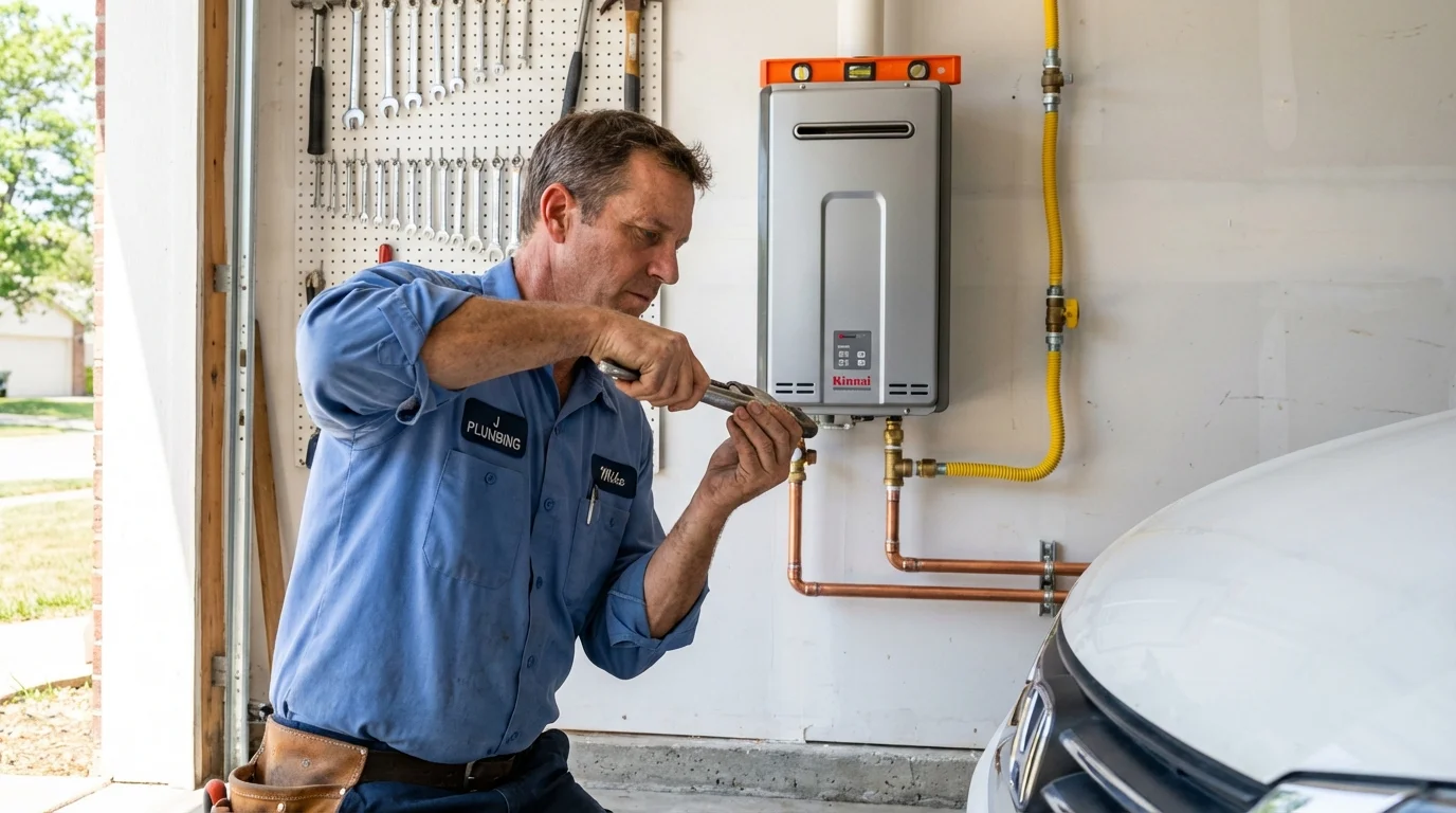 Tankless water heater installation by a Johns Plumbing LLC plumber in Mars